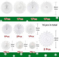 White Paper Snowflake Decorations Frozen Birthday Party Supplies Winter Wonde…