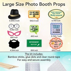 Scapa Retirement Photo Booth Props 36 pc Party Supplies for Pictures and Deco…
