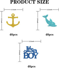 Nautical Theme It’S a Boy Confetti Glitter, Ship Anchor Confetti, Baby Shower, G
