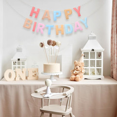 Felt Happy Birthday Garland Rainbow Banner Reusable Happy Birthday Sign Party Su
