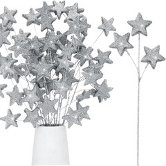 24 Pcs Glitter Star Picks 13.8» Sparkly Star Stem Picks Decoration Foam Vase St