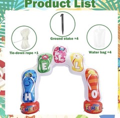 8FT Inflatable Summer Flip Flop Pool Party’s Arch, Luau Hawaiian Tropical Beach