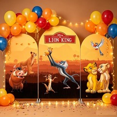 Lion King Simba Arch Backdrop Cover Happy Birthday Party Photo Background Decor