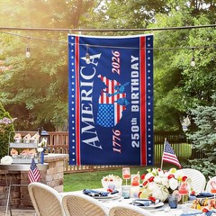 3×5 Ft Double-Sided 250th Anniversary American Flag for Fourth of July Decor