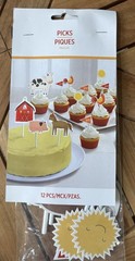 Farm Animals Barn Birthday Party Cupcake Toppers Candles 2 Mini Piñatas LOT
