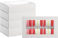 Dicunoy 30 Pack Macaron Boxes for 12, Gift Box, White Bakery