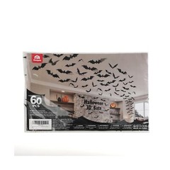 Coogam 60PCS Halloween Bats Decoration, 4 Different Sizes Realistic PVC Black…