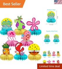 8Pcs Cartoon Sponge Honeycomb Table Centerpiece,Birthday Party Supplies Table…