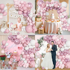 153pcs Pink White Balloons Arch Garland Kit, Different Sizes 18 12 10 5inch Past