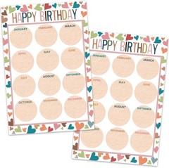 Boho Birthday Classroom Poster 2Pcs 17×12 Inch Calendar Cutouts School Decor