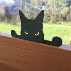 Wooden Black Cat Garden Decoration Perfect for Courtyard and Outdoor Spaces