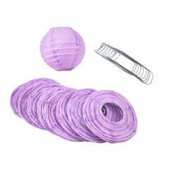 4″ Lavender Round Paper Lantern, Even Ribbing, Hanging Decoration (10 Pack)