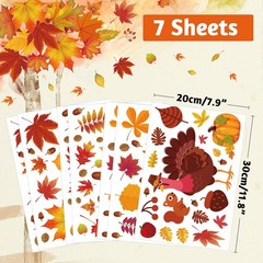 164 PCS Fall Window Clings for Glass Windows Autumn