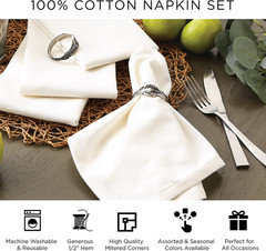 Halloween Party Tabletop Decor, Reusable & Machine Washable Cotton Fabric, Napki