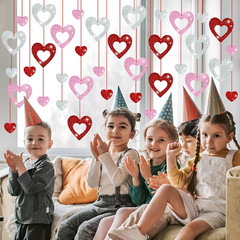 36 Pcs Valentine’S Day Decorations Glitter Heart Hanging Swirls – No DIY Red Pin