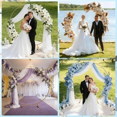Round Backdrop Stand – 6.5FT(200cm), Wedding Arch, Balloon Arch Stand with Ba…