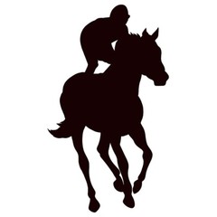 SS11200 Horse Jockey Racing Race Silhouette Cardboard Cutout Standee Standup