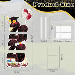 2026 Graduation Decorations Yard Sign, 3.5 FT Tall Class of 2026 Congrats Grad Y