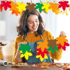120 PCS Large Thanksgiving Fall Leaves Cutouts Decorations Paper 4 Inch