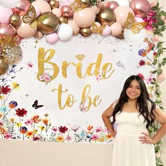 Bride To Be Backdrop Wildflower Bridal Shower Spring Floral Wedding Decor