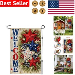 Garden Flag Patriotic Stars Welcome Double Sided Outdoor Decor USA 250th Anni…