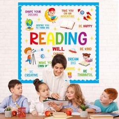 Reading Bulletin Board Decorations Set Colorful Inspirational Classroom Planet