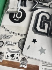Silver/Blk Congrats Grad 10 Pc Room Decorating Kit School Spirit Graduation New