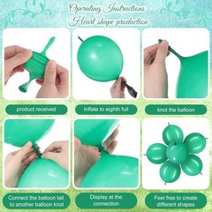100 Pcs Link Balloon Quick Linking Latex Connected Balloons Linkable for East…
