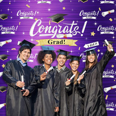 70.9×70.9″ Class of 2026 Graduation Backdrop Congrats Grad Party Decoration