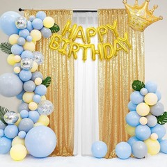 Gold Sequin Backdrop Curtains 2x8ft 2 Panels – High Density 3mm Shimmer Sequin