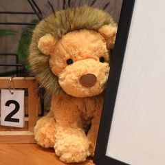 Cute Lion Plush Toy Set Mini Keychain Stuffed Lion Doll 2 Sizes for Gift Decor