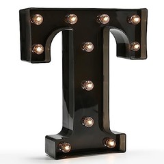 Light Up Black Alphabet Marquee Letters Sign LED Marquee Number Style Letter T