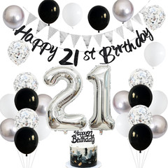21St Birthday Decorations Him Her, Black Gold 21 Birthday Party Decor Golden Bla