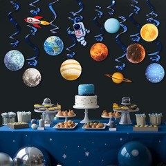 Kid-Safe 12 Pack Space Decorations – Stylish Swirl Accessories for Parties