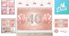 Charming 40th Birthday Party Backdrop – Rose Gold 4 x 6 ft Celebratory Banner