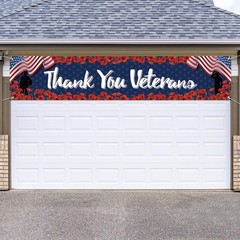 Veterans Day Decorations Thank You Veterans Banner for Fence Yard Lawn Red White