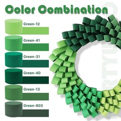 Crepe Paper Streamers 4 Rolls, 328ft Total, Bluish Green, Party Decor