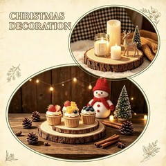 8 Pack Wood Centerpieces for Tables, Woodland Table Centerpieces Set with Woo…