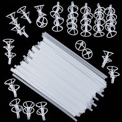 50pcs Balloon Sticks with Cups, 16in Clear Bobo Balloon Holders Large and Lon…