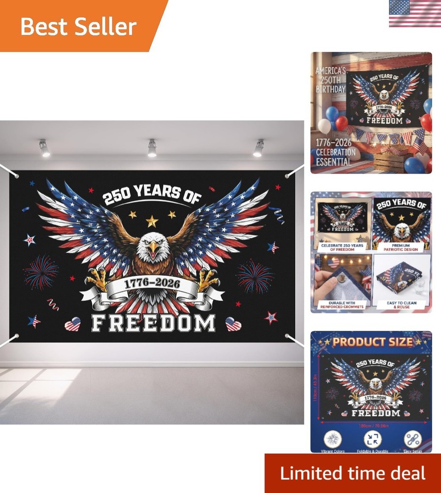 Patriotic Eagle 250th Freedom Banner – Elegant Décor for Independence Day Events