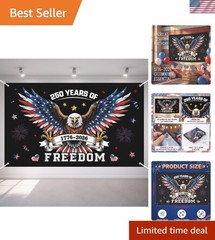 Patriotic Eagle 250th Freedom Banner – Elegant Décor for Independence Day Events