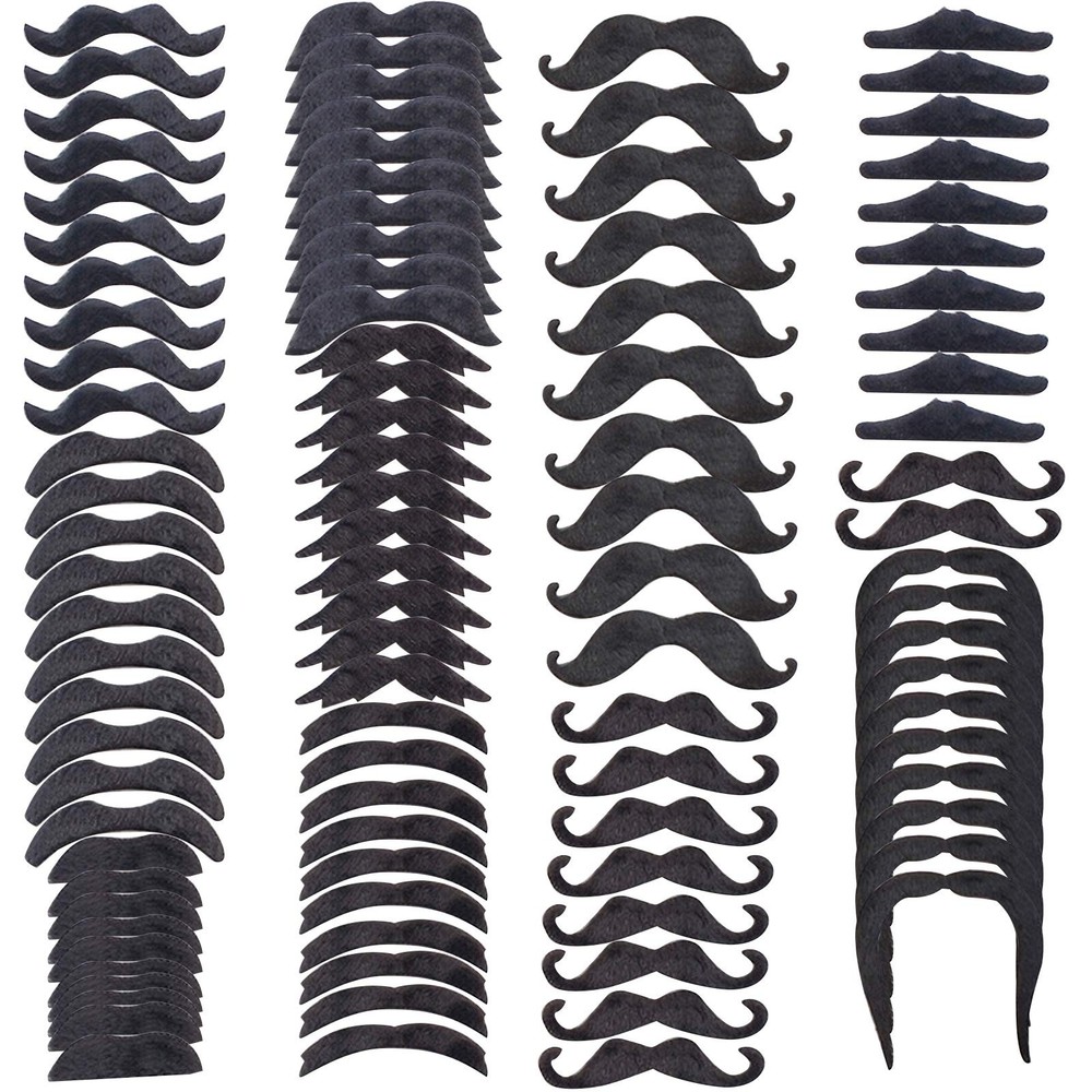 60 Pcs Fake Mustache Self Adhesive Novelty Fake Beard False Facial Hair