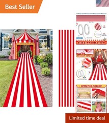 Carnival Circus Floor Runners 2 Pack Red White Striped Indoor Outdoor Decor