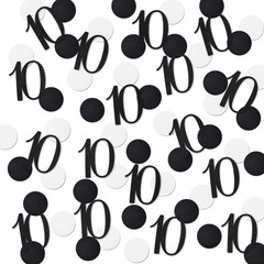 Black Glitter 10 Confetti 10th Birthday 200pcs Anniversary Party Supply