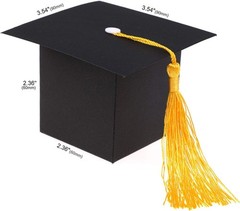 30-Piece Graduation Cap Candy Boxes – Stylish Black Favors for Any Grad Party