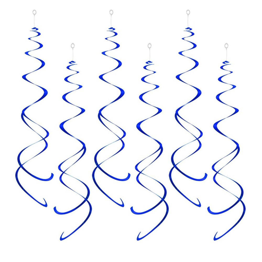 AimtoHome Party Swirl Decorations, Blue Foil Ceiling Hanging