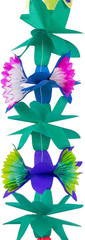 9 Foot Paper Garland Tropical Hibiscus Decorations, Multicolored Tissue Flower L