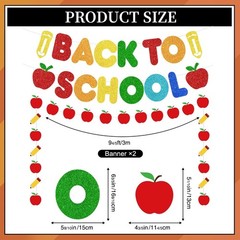 Pre-Strung Back to School Banner with Hanging Swirls – Perfect Classroom Decor