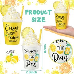 2 Pcs Lemon Tiered Tray Table Decor Faux Whipped Cream Cups Lemon Centerpiece…