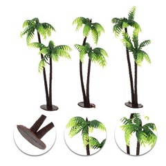 Miniature Coconut Palm Tree Decoration 3Pcs Artificial Bonsai Plant Pots for …